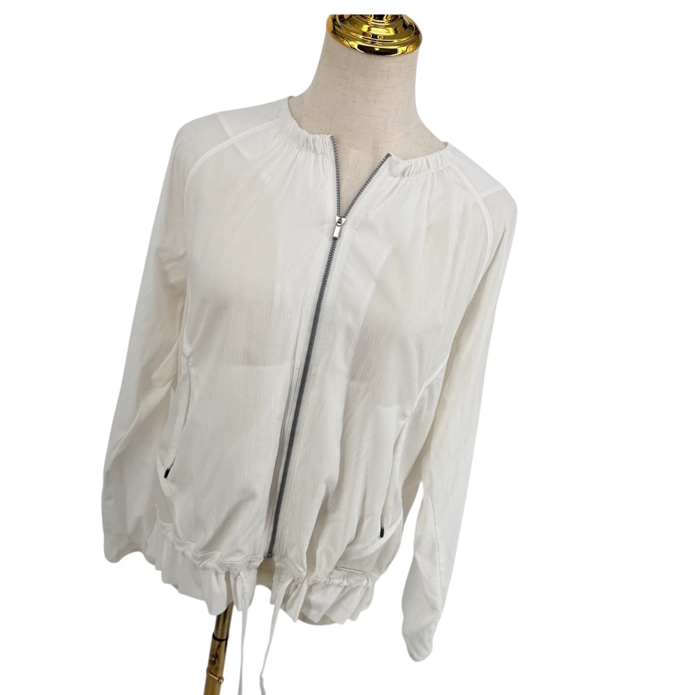 Athleta Mesh Jacket Womens S Windbreaker Gorpcore Hiking sporty Feminine White
